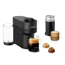 Nespresso Vertuo Pop+ Liquorice Black & Aeroccino3 Milk Frother - Coffee Machine Bundle