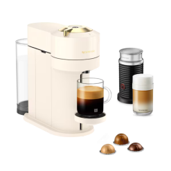 Nespresso Vertuo Next Premium Creamy White Gold & Aeroccino3 Milk Frother - Coffee Machine Bundle