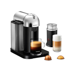 Nespresso Vertuo Chrome & Aeroccino3 Milk Frother - Coffee Machine Bundle