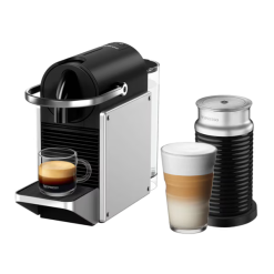 Nespresso Pixie Silver Redesign & Aeroccino3 Milk Frother - Coffee Machine Bundle